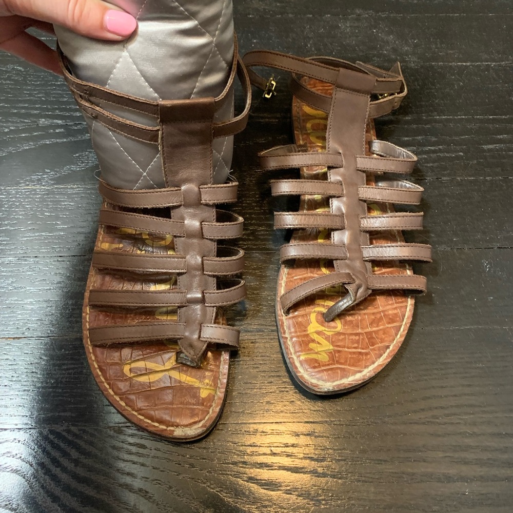 Brown strappy sandals